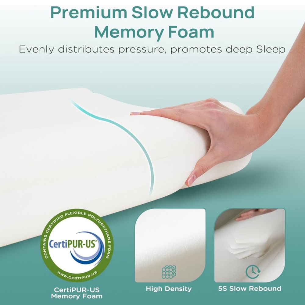New Cervical Neck Pillow, Side Sleeper Adjustable Contour Pillow Memory Foam - Picture 4 of 6